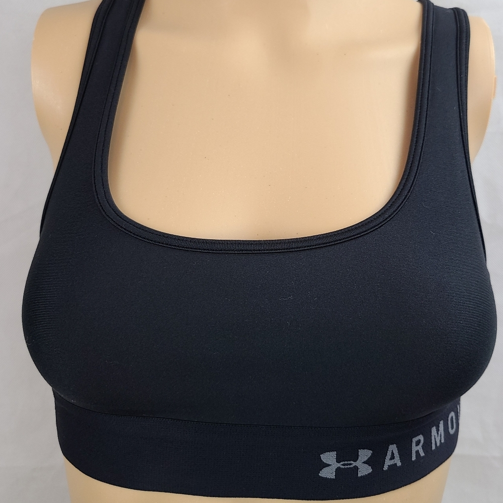 UNDER ARMOUR (XS) Black Compression Crisscross Back Sports Bra